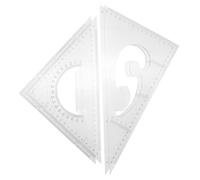 TOYZFRIENDY Juego de Escuadras Triangulares de Plástico 4 Piezas Reglas de Medición de Precisión Compactas y Portátiles para Dibujo Escolar y Diseño Accesorios de Medición Resistentes para