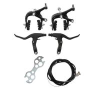 TOYZFRIENDY Kit de Freno de Disco Hidráulico y Mecánico para Bicicleta de Montaña, Palancas y Pinzas de Freno de Aleación de Aluminio, Color Negro, Juego Completo Cables Delantero y Trasero,