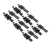 TOYZFRIENDY Letreros Acrílicos Autoadhesivos para Baños Unisex 20 CM 6 Pares de Señales para Puertas de Aseos Hombres y Mujeres Placas Negras para Vestuarios Oficinas y Hogares