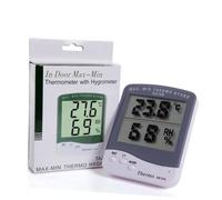 TOYZFRIENDY Medidor Digital de Humedad y Temperatura Interior Termómetro Electrónico con Pantalla LCD Grande Función Memoria de Valores Máximos y Mínimos Fácil de Usar sin Batería Blanco