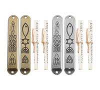 TOYZFRIENDY Mezuzá Judía de Metal con Pergamino Kosher, 2 Juegos para Marco de Puerta, 8,9 Cm, Estuche Resistente para Bendición del Hogar, Adecuado para Inauguración de Casa y