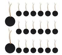 TOYZFRIENDY Mini Pizarras Colgantes Redondas de Doble Cara 20 Unidades Etiquetas de Pizarra Borrables para Alimentos y Mensajes Ideales para Bodas Bufés y Decoración Portátil