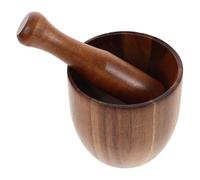 TOYZFRIENDY Mortero y Mano Manual de Madera de Acacia Herramienta de Aplastamiento para Ajo y Especias Tazón de Molienda Compacto para Uso en Cocina Triturador de Jengibre y Condimentos