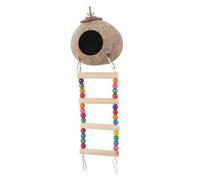 TOYZFRIENDY Nido de Pájaro de Cáscara de con Escalera Casa Decorativa para Cría y Descanso de Loros y Aves Pequeñas Cama Ligera para Jaulas Interiores y Exteriores