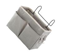 TOYZFRIENDY Organizador Colgante para Cama Dormitorio Gris Cesta Multi-Bolsillos Almacenamiento Grande Compatible con Camas Familiares y Literas Gancho Fácil Instalación sin Taladro