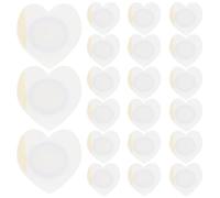 TOYZFRIENDY Parches de Aceite de Ricino Desechables Autoadhesivos 7x7 Cm Forma de Corazón, Algodón Orgánico Color Claro, Paquete de 50 Unidades, Envoltura Antifugas para Ombligo, Cuerpo,