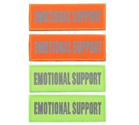 TOYZFRIENDY Parches Reflectantes para Chalecos de Perro 4 Unidades Parches de Nailon Resistentes al Desgaste para Arneses Accesorios para Exteriores Diseño Texto Apoyo Emocional Naranja y