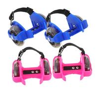 TOYZFRIENDY Patines De Ruedas Ajustables para Niños, 2 Pares, Zapatillas De Patinaje Ruedas Luminosas, PVC Duradero, Ideales para Entrenamiento y Uso Al Aire Libre