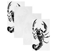 TOYZFRIENDY Pegatinas para Coche Diseño Escorpión 4 Piezas Negro y Blanco Adhesivo Resistente al Calor para Parachoques Decorativo y Duradero Adecuado para Personalizar Automóvil