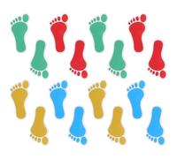 TOYZFRIENDY Pegatinas Suelo Huellas Antideslizantes de 18 CM 8 Pares PVC Mate Colores Rojo Amarillo Azul y Verde para Aula Guardería y Distanciamiento Social