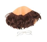 TOYZFRIENDY Peluca Calva de Monje para Adulto de Disfraz Cosplay con Gorra Calva y Gafas Accesorio para Fiestas Halloween y Cómoda y Realista Diseño Único para Eventos Temáticos