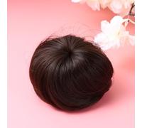 TOYZFRIENDY Peluca Postiza Moño Sintético Marrón Fibra Resistente al Calor, Anillo Cabello Fácil de Usar y Cordón Ajustable para Recogidos Elegantes Diarios