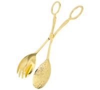TOYZFRIENDY Pinzas para Ensalada de Metal Dorado Multifuncionales para Barbacoa al Aire Libre Resistentes al Calor Utensilios Prácticos para Buffet Fiestas y Catering Accesorio Portátil