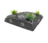 TOYZFRIENDY Plataforma de Descanso y Rampa para Tortugas de Resina con Decoración Paisajística Rocosa Realista, Isla Flotante Pequeña para Acuario, Hábitat de Reptiles y Anfibios, Accesorio