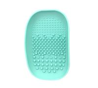 TOYZFRIENDY Plato Limpiador de Brochas de Maquillaje de Silicona Almohadilla Limpiadora Pequeña Verde Estropajo para Lavado Manual Herramienta Práctica para Limpieza Eficaz de Cerdas