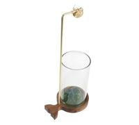 TOYZFRIENDY Porta Incienso de Madera Vertical con Efecto Cascada y Recipiente de Ceniza de Vidrio Quemador Decorativo para Hogar Oficina y Soporte para Incienso de Flujo Invertido