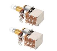 TOYZFRIENDY Potenciómetros de Eje Dividido para Guitarra Eléctrica 18 Mm B500k, Control de Volumen y Tono, 2 Piezas de Repuesto, Perillas Moleteadas, Accesorios para Instrumentos
