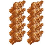 TOYZFRIENDY Remates para Barra de Cortina 10 Piezas, Tapas Decorativas Flor Pétalo en PVC Resistente, Color Dorado Brillante, Accesorios para Varillas de Cortina en Sala y Dormitorio