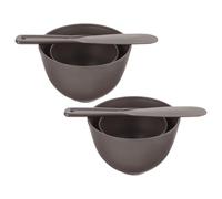 TOYZFRIENDY Set de 6 Piezas para Mascarillas Faciales con Bol de Silicona Negro 2 Grandes 2 Medianos y Espátulas Negras 2 Grandes Adecuado para Mezclar y Aplicar Mascarillas Caseras Spa