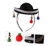 TOYZFRIENDY Sombrero Pequeño de Fiesta México con Bola Decorativa Gorro Ligero de Fieltro para Hombre y Mujer Accesorio Festivo Duradero para Celebraciones