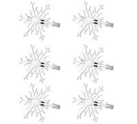TOYZFRIENDY Sujetadores de Servilletas Navideños de Copo de Nieve Plateados 6 Piezas Resistentes al Calor Clips Decorativos para Cenas y Mesas Festivas de Navidad