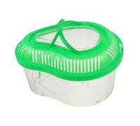 TOYZFRIENDY Terrario Portátil para Reptiles Tapa y Asa, Acuario Pequeño De Plástico Verde, 21x15x12 Cm, Transportín De Viaje para Tortugas, Serpientes y Pequeños Animales