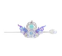 TOYZFRIENDY Tiara Han y Horquilla para Cabello Estilo Chino Tradicional, 2 Piezas, Aleación Plateada Degradada Azul, Accesorio Vintage para Disfraces y Eventos Culturales