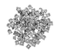 TOYZFRIENDY Tuerca Enjaulada Industrial M4 de Hierro Niquelado, 100 Unidades, Diseño Antivibración para Montaje en Rack Orificio Cuadrado, Compatible Gabinetes y Equipos