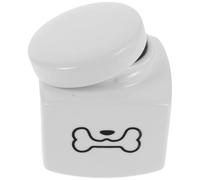 TOYZFRIENDY Urna para Cenizas de Mascotas de Cerámica, Urna Conmemorativa para Perros y Gatos, Diseño Huella y Hueso Negro, Resistente al Calor y Arañazos, para Recuerdo Funerario Hogar