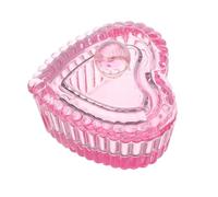 TOYZFRIENDY Vaso de Cristal con Tapa para Remojar Uñas Corazón Rosa Tamaño Mediano Soporte para Esmalte Monómero Herramienta para Manicura Japonesa