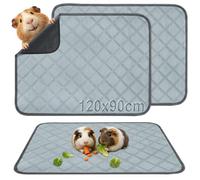 Toyzy 2 Almohadillas Antiorina Reutilizables para Cobayas (120 * 90cm) | Super Absorbente & Anti-Deslizante, Accesorio Ideal para Jaula, Casa y Recinto Interior de Cobayas