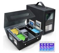 Toyzy 6 en 1 Commander Caja Cartas, deck box con expositor Commander para MTG, caja cartas coleccionables con bandeja dados para Magic The Gathering (MTG), para 600 cartas con fundas de doble cara