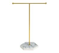 TOZBLEU 1 pcs soporte de metal para joyas,expositor de collares en forma de T, organizador de joyas, adecuado para collares,pendientes, anillos, relojes, pulseras, etc