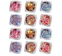 TOZBLEU 12 pcs gel purpurina cara,Maquillaje Purpurina Gel HolográFico Lentejuelas de sirena Para Cuerpo Cabello UñAs Brillante Decoración Para Cara y Cuerpo Glitter Flakes Paillette
