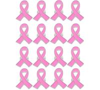 TOZBLEU 16 pcs Broches Lazo Rosa, Broches de metal en forma de Lazo Rosa para la Concientización, Broche lazo rosa del amor, lucha contra el cáncer de mama SIDA, esperanza para el cáncer de mama SIDA