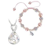 TOZBLEU 2 pcs,Pulseras y collares de unicornio,Collares para mujer,colgante de unicornio,collar de piedra natal,regalo de aniversario,cumpleaños,Día de San Valentín,Día de la Madre,Día de la Mujer