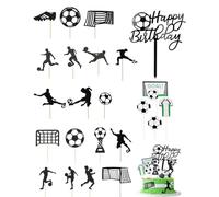 TOZBLEU 24 Piezas Decoracion Tarta Futbol, Decoración Cumpleaños Futbol, Decoracion Tartas Cumpleaños, Fútbol Cupcake Toppers para Niños para Decoración de Fiestas de Cumpleaños Futbol Theme