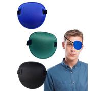 TOZBLEU 3 parches ajustables 3D suaves para el ojo derecho o izquierdo, reutilizables, máscara opaca de pirata para ambliopía, estrabismo, ojo perezoso, adultos, disfraz temático