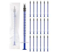 TOZBLEU 30 jeringas plástico 1 ml azules, jeringuilla calostro sin aguja, jeringas insulina con aguja opcional, para medir líquidos, laboratorio, alimentación mascotas.
