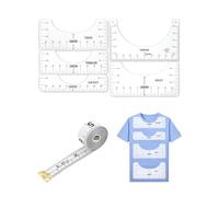 TOZBLEU 5 pcs Reglas Para Costura,reglas de costura patronaje,Herramientas de Alineación de Camisetas,con cinta métrica,Regla Curva, Ropa Moda Regla, para Coser,Diseño, Diseño De Patrones