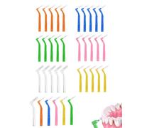 TOZBLEU Cepillos Interdentales Angulares 6 Tamaños para Ortodoncia Limpieza Profunda entre Dientes con Cerdas Suaves y Mango Ergonómico Elimina Placa y Restos Alimentos Pack de 30 Unidades