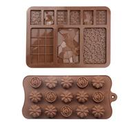 TOZBLEU Moldes de Barra de Chocolate,2 pcs Molde de Silicona para Tableta de Chocolate, Moldes para Barra de Chocolate de Silicona,para Chocolates Caseros, Bombones, Dulces, Decoración de Pasteles