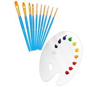 TOZBLEU Paletas de pintura,2 pcs Paleta Pintura,Paleta Pintura Acrilica,Paleta de Pintura Acrílico Transparente,para Pintura de Acuarela,Pintura al óleo,Pintura Gouache, Arte DIY,Viene con 10 cepillos