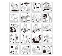 TOZBLEU Stencil Plantillas Pintura Animal - 20 pcs Reutilizable Painting Templates Kit para Niños, DIY Dibujo de Plantillas de Pintura para la Tarjeta de Regalo,Diario, Pintura De áLbum De Recorte