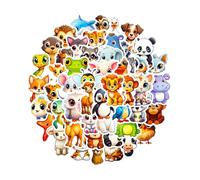 TOZBLEU Stickers Aesthetic - 50 pcs 3D Animales Pegatinas Vinilo Impermeable,Pegatinas para Pc Ordenador Portatil Botella Agua Agenda Scrapbook Maleta Laptop Taza Journal Bici etc
