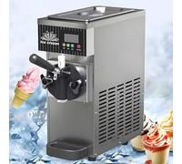 TozMvi Máquina Comercial para Hacer Helados De Un Solo Sabor, Máquina para Hacer Helados Suaves, Pantalla LCD con Preenfriado Automático, Ideal para Restaurantes Y Postres. Grey