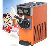 TozMvi Máquina Comercial para Hacer Helados De Un Solo Sabor, Máquina para Hacer Helados Suaves, Pantalla LCD con Preenfriado Automático, Ideal para Restaurantes Y Postres. Orange
