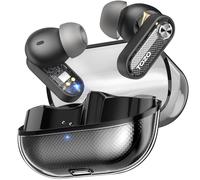 TOZO Crystal Pods Auriculares Inalámbricos Bluetooth 5.4 con Híbrida ANC Llamadas IA ENC ORIGX 2.0 Acústico EQs Ajuste 35H Reproducción Gaming Modo Carga Rápida USB Tipo C IPX5 Negro