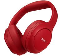 TOZO HT2 Cascos Inalámbricos Bluetooth 5.3 con ANC Híbrida Hi-Res Audio y ORIGX Acústico 40mm Controlador EQ Ajuste 60H Reproducción 3.5mm AUX Audio Cable y USB Tipo C Rojo Oscuro
