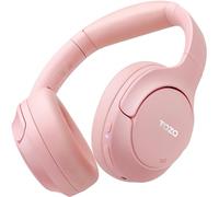 TOZO HT2 Cascos Inalámbricos Bluetooth 5.3 con ANC Híbrida Hi-Res Audio y ORIGX Acústico 40mm Controlador EQ Ajuste 60H Reproducción 3.5mm AUX Audio Cable y USB Tipo C Rosa